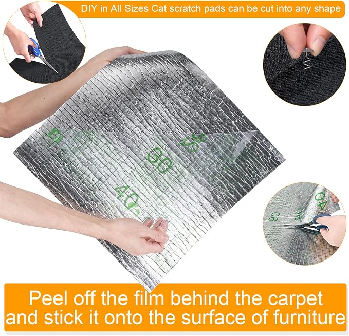 Large Cat Scratching Mat, Trimmable DIY Wall Climbing Carpet, Couch Protector - Image 5