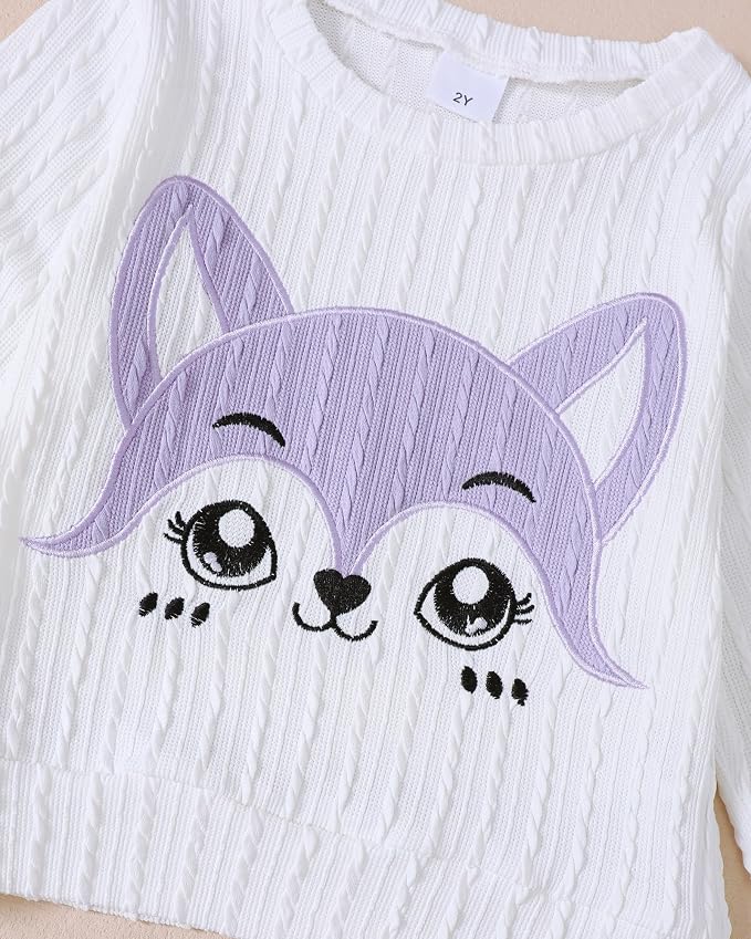 Jecson Toddler Girl Fall Clothes: Soft Outfits Set Embroidered Knit Top & - Image 8