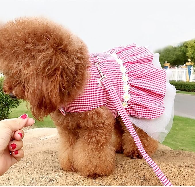 Outdoor Pet Clothes Dog Harness Dress Poodle Bichon Frise Pomeranian Schnauzer - Image 6