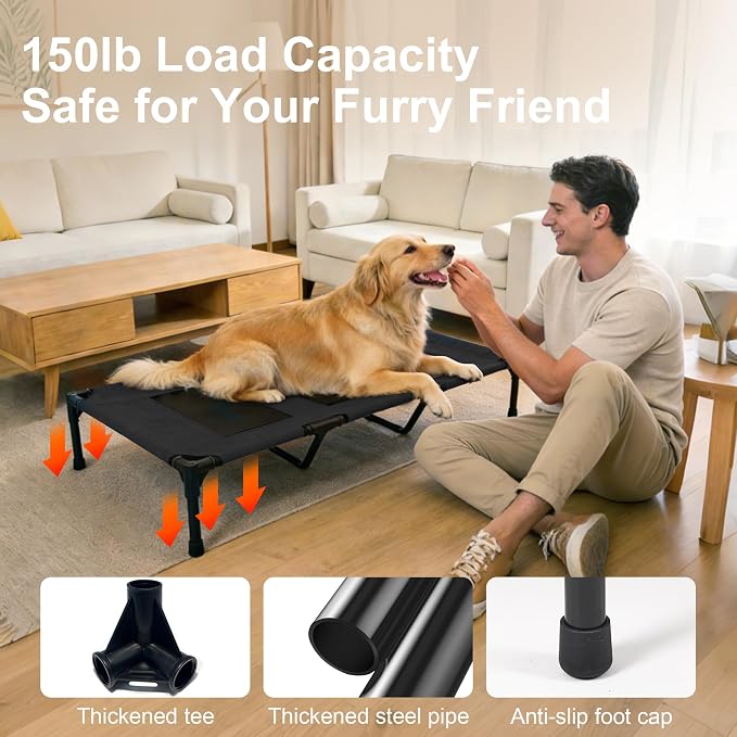 Dog Cooling Bed, Raised Pet Cot - Image 2