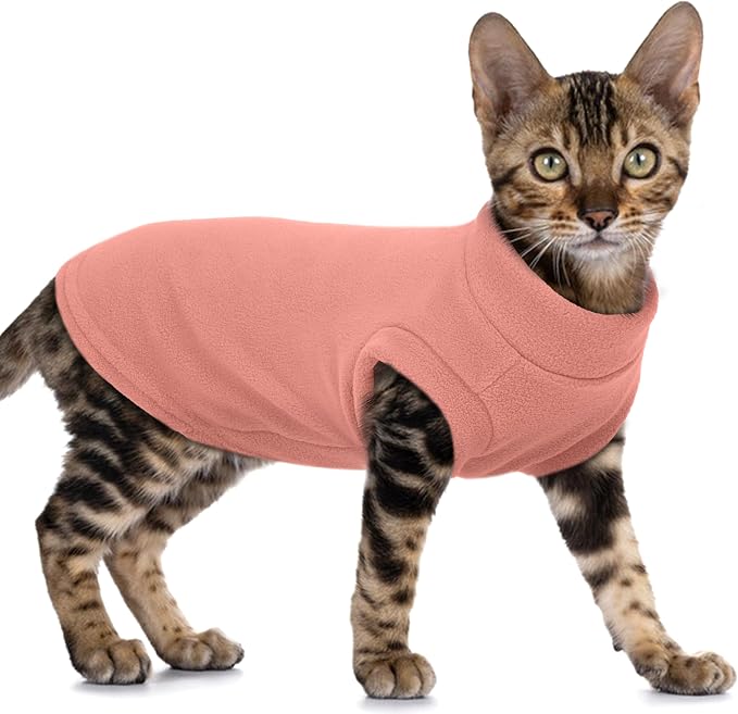 PUMYPOREITY Fleece Sphynx Cat Clothes, Warm Thick Cat Sweater, Soft Winter Coat by PUMYPOREITY