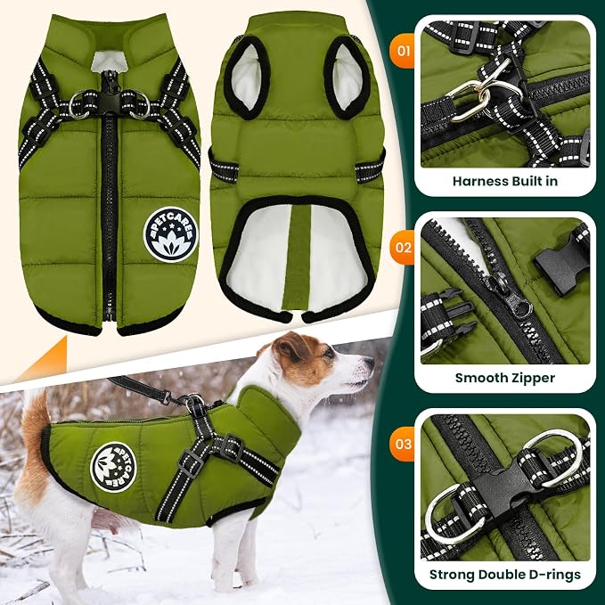 PETCARE Winter Dog Coat with Harness Built in Waterproof Dog Jackets Warm Pet - Image 5