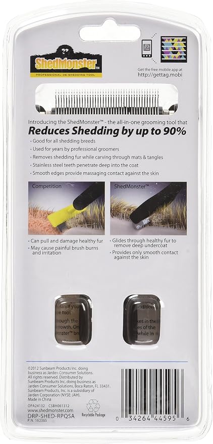 Oster ShedMonster De-Shedding Tool, Fine or Short Coats - Image 4