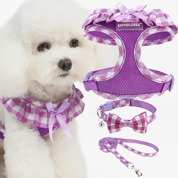 EXPAWLORER Cute Dog Harness Collar Leash Set by EXPAWLORER