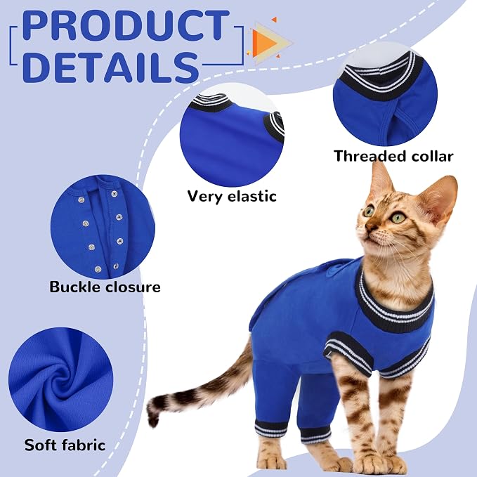 PUMYPOREITY Cat Recovery Suit for Hind Legs, Cat Surgical Spay Suit - Image 2