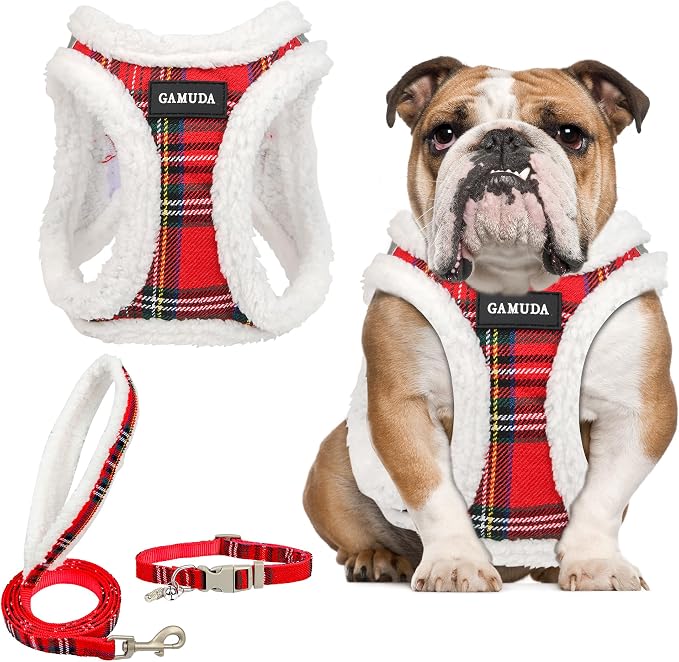 GAMUDA Small Dog Harness Collar and Leash Set, Step in No Chock No Pull Soft by GAMUDACollarsCollection