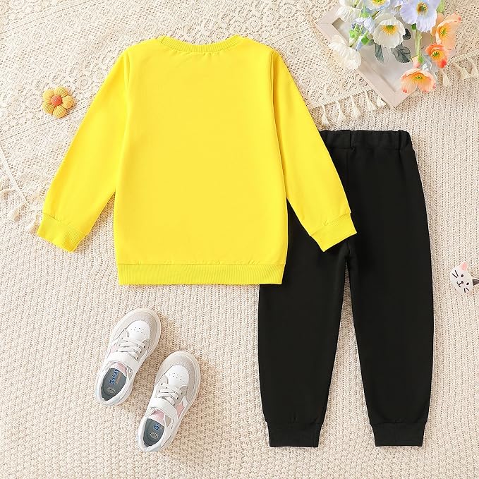 4-8T Toddler Girl Clothes Cat face print Short Sleeve Top+Pants Outfits Girl - Image 7