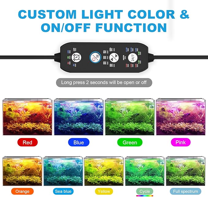 SEAOURA Led Aquarium Light for 24 Inch to 30 Inch Fish Tank, 24/7 Cycle and DIY - Image 3