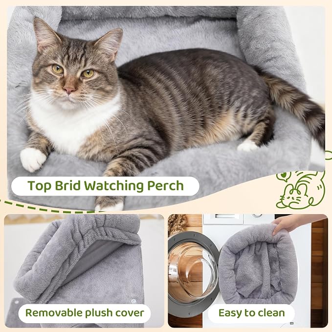 32inch Tall Cat Tree with 2 cat condo - Image 4
