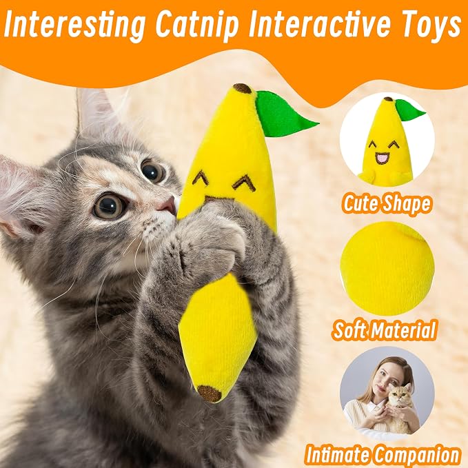 Catnip Toys for Indoor Cats, 5 Pack Cat Toys for Cats, Fluffy Catnip Toys for - Image 3