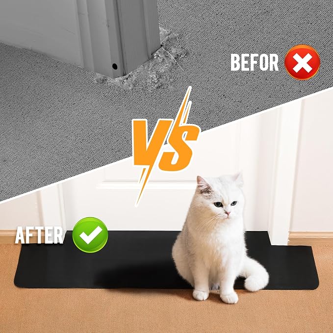 Uross Carpet Protector for Pets -3.6FT Black Round Corner Plastic Under Door - Image 2