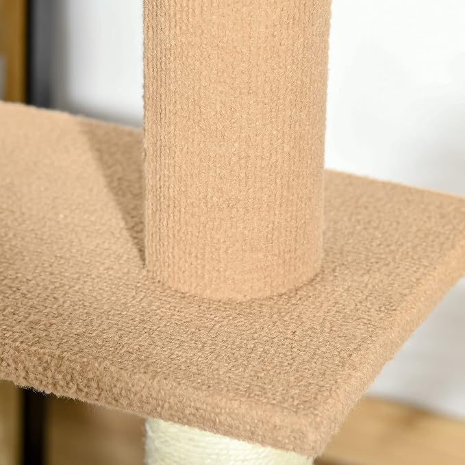 PawHut Floor-to-Ceiling Cat Tree Cat Climbing Tower - Image 8