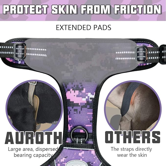 Auroth Tactical Dog Harness for Small Medium Large Dogs No Pull Adjustable Pet - Image 4