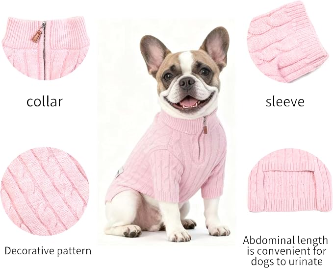 Small/Medium Dog Sweater, Warm Dog Winter Coat w/Sleeves, Comfortable High Neck - Image 6