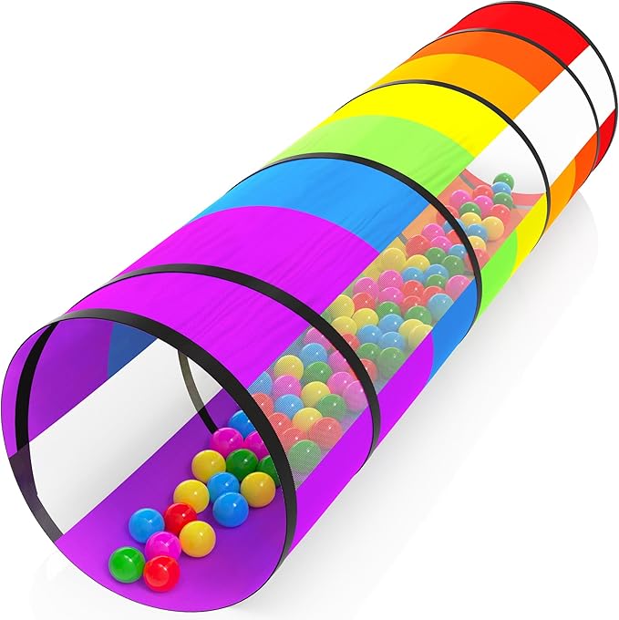 Kids Play Tunnel for Toddlers 70 x 21 Inch Colorful Pop-Up 1-3 Baby Crawling by spxkd