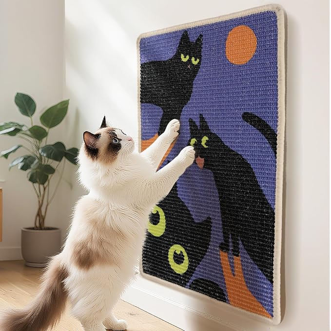 3-in-1 Sisal Cat Scratcher Mat 23.6x15.7'' Protects Carpet Couch & Furniture by Truvito