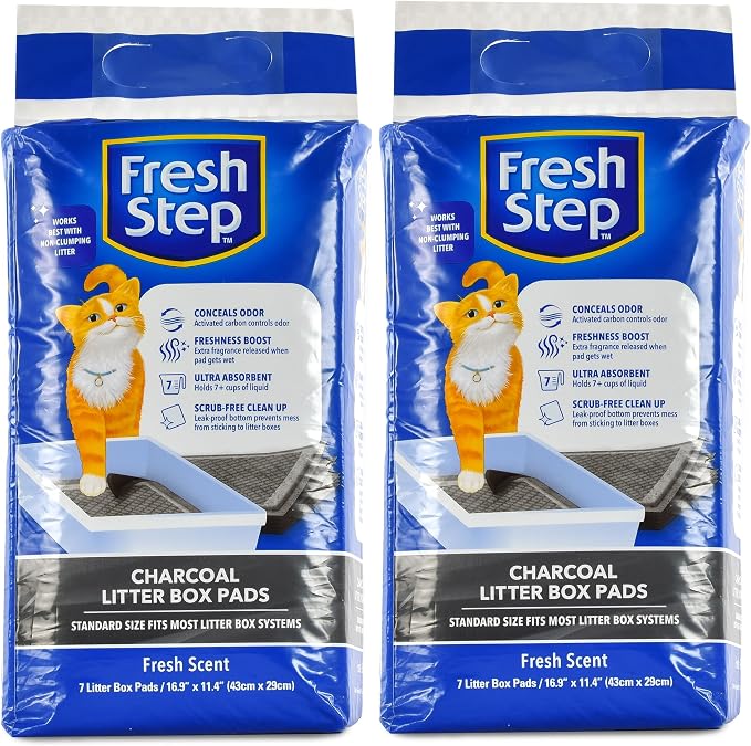 Fresh Step Charcoal Litter Box Pads – Ultra-Absorbent Cat Litter Pads by FreshStep