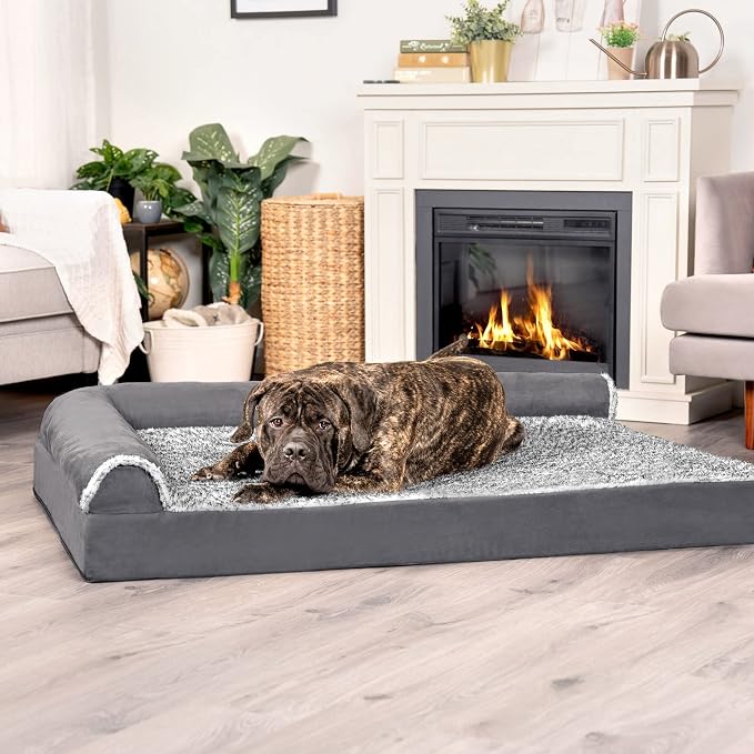 Furhaven Cooling Gel Dog Bed for Large Dogs w/ Removable Bolsters & Washable - Image 3