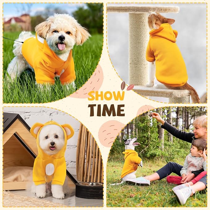 Small Dog Hoodie Soft Warm Fleece Fall Winter Dog Clothes Cute Puppy Sweaters - Image 4