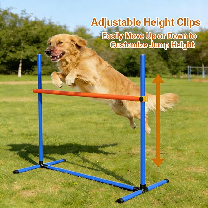 Dog Agility Equipment Set, Adjustable Jump Bars Obstacle Training Supplies PVC - Image 7