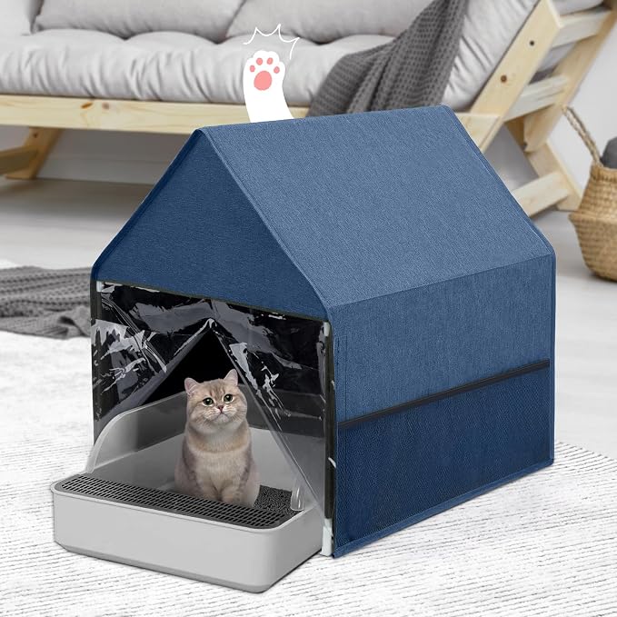 Yeebeny Cat Litter Box Cover, Enclosed Cat Potty Pet Litter Box, Open Curtain - Image 7