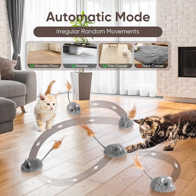 Cat Mouse Toy Remote Control Cat Toy Moving Interactive Cat Toys - Image 3