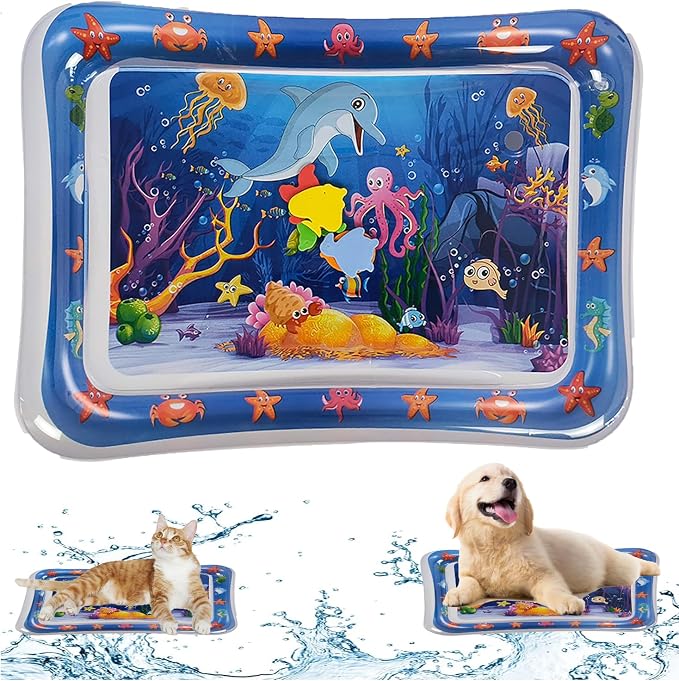 2 Pieces Upgraded Thickened Cat Water Mat, Interactive Cat Toy by Unknown