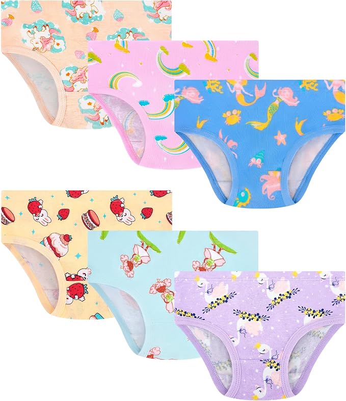 Girls and Toddlers 100% Cotton Underwear Tagless Soft Panties Size 2-3T by JAHSIYI