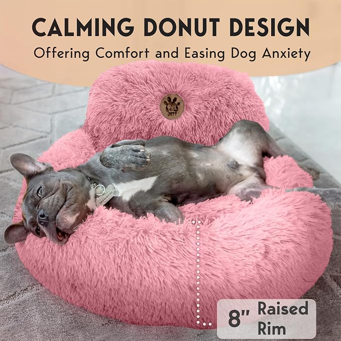 PetJett Calming Dog Bed for Small Dogs – 23" Donut Dog Beds, Anti-Slip & - Image 4