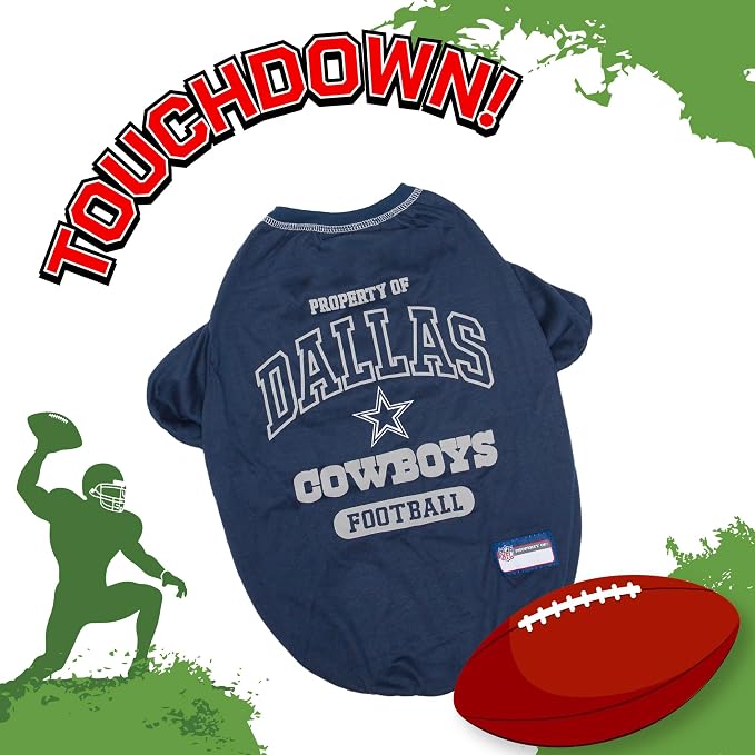 NFL Dallas Cowboys Dog T-Shirt for Pets, Size X-Small. Officially Licensed Pet - Image 3