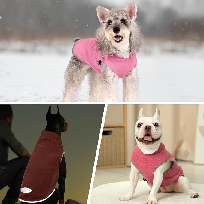 cyeollo 2 Pack Fleece Dog Sweater Vest Dog Sweatshirt Reflective Lightweight - Image 5