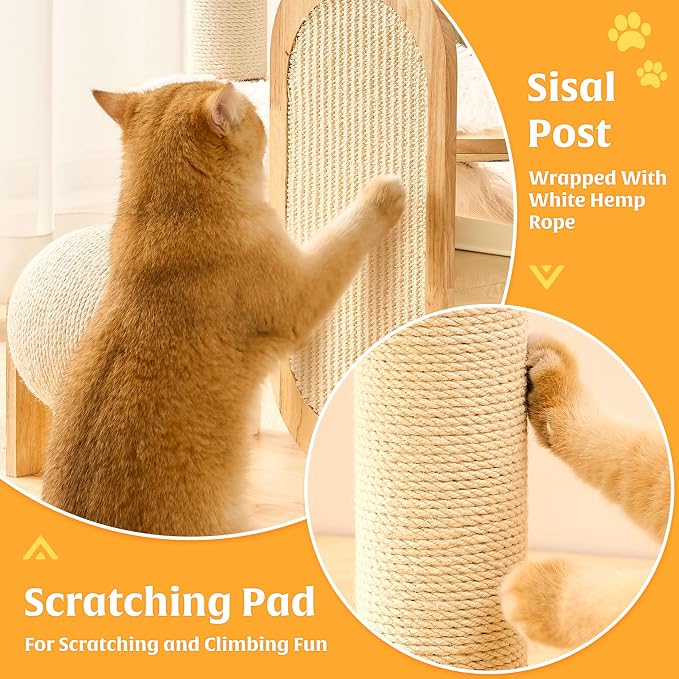 HITTITE Solid Wood Cat Tree Tower - Image 4