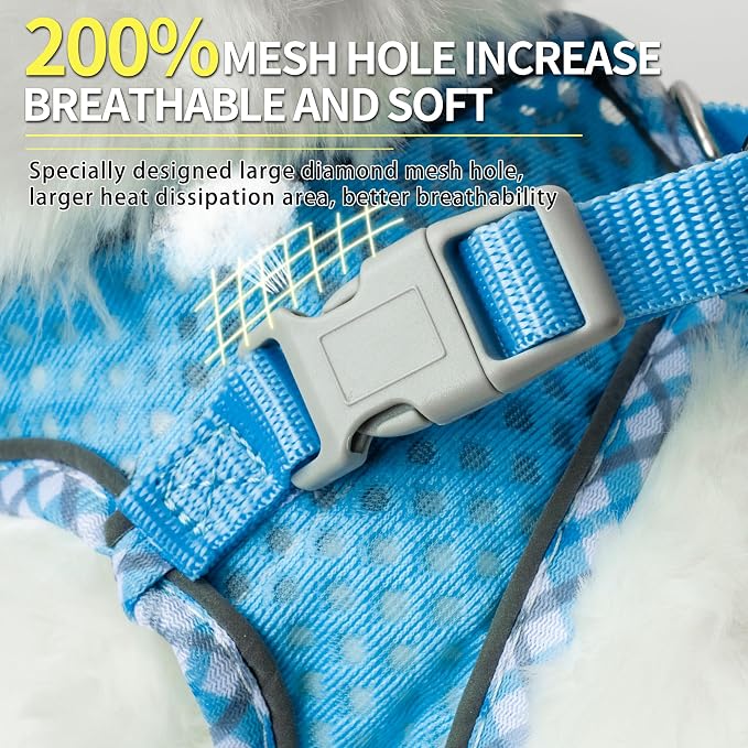 Summer Soft Dog Harness and Leash Set, Ultra Thin Breathable Diamond Mesh - Image 2