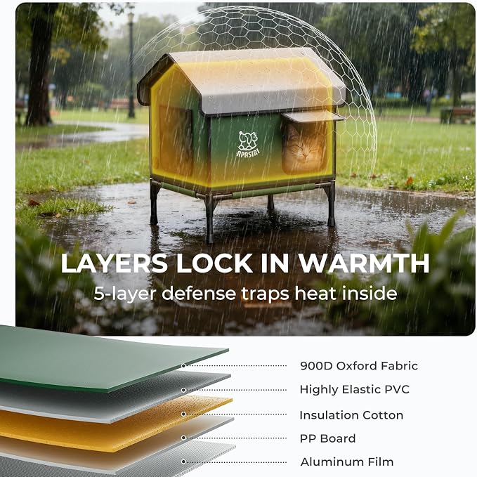 Apasiri Heated Outdoor Cat House Weatherproof - Image 3