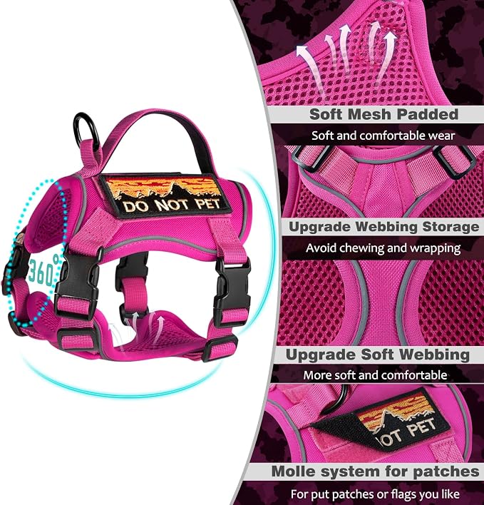Tactical Cat Harness for Walking, Adjustable Escape Proof Pet Vest for Large Cat - Image 5