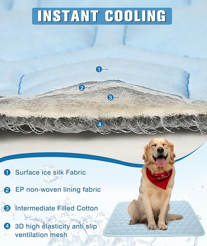 Dog Cooling Mat for Summer Self-Cooling Mat for Dogs & Cats Summer Outdoor Dog - Image 2
