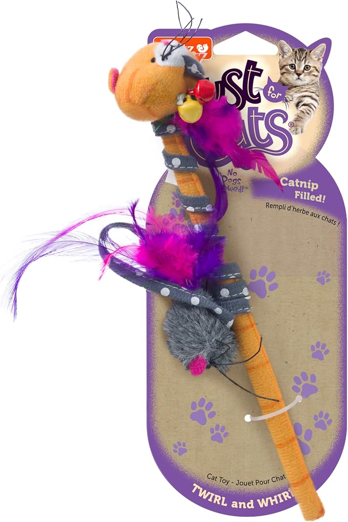 Hartz Just For Cats Twirl and Whirl Interactive Cat Toy Wand, All Breed Sizes by Hartz