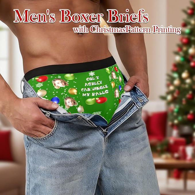 M YESCUSTOM Custom Faces Funny Short Briefs Gift - Image 3