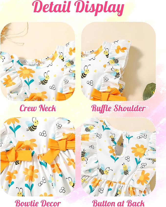 Mioglrie Baby Girl Dress Summer Girl Clothes Infant Outfits Newborn Ruffle - Image 5