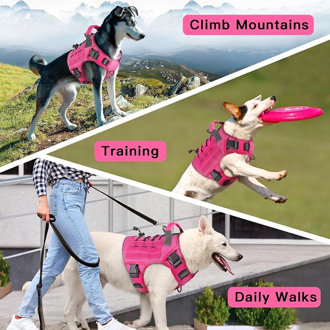 WINGOIN Pink Tactical Dog Harness - Image 6