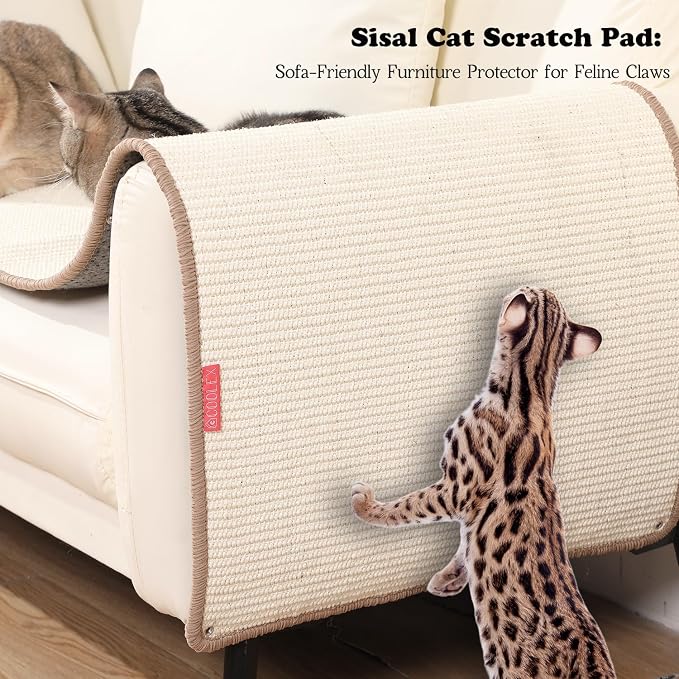 66.93x19.68x0.32 Inch Thickened Cat Wall Scratcher Carpet, Cat Climbing Wall - Image 5