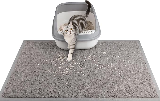 Cat Litter Mat, 35.5x23.6 in Litters Box Mat Waterproof Non-Slip Easy to Clean by ondware