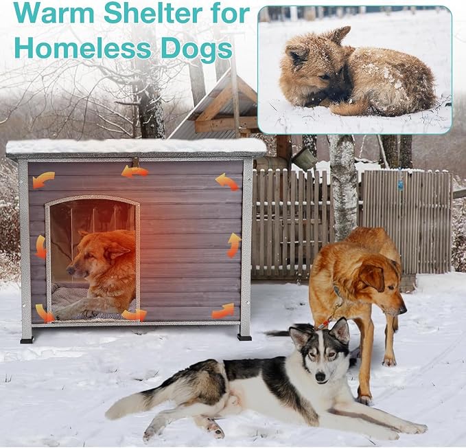 Aivituvin Dog House with Insulated Liner, Heated Outdoor Indoor Weatherproof - Image 5