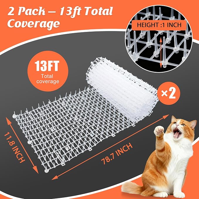 2 Pack Transparent 6.5ft Cat Scat Mat - Image 6