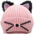 Bellady Mother Children Sequin Cat Ears Hats Warm Knit Crochet Beanies Cute by Bellady