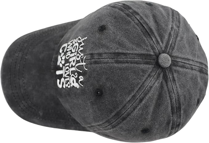 Just a Girl Who Loves Cats Hat for Women, Funny Adjustable Embroidered Cat Mom - Image 3