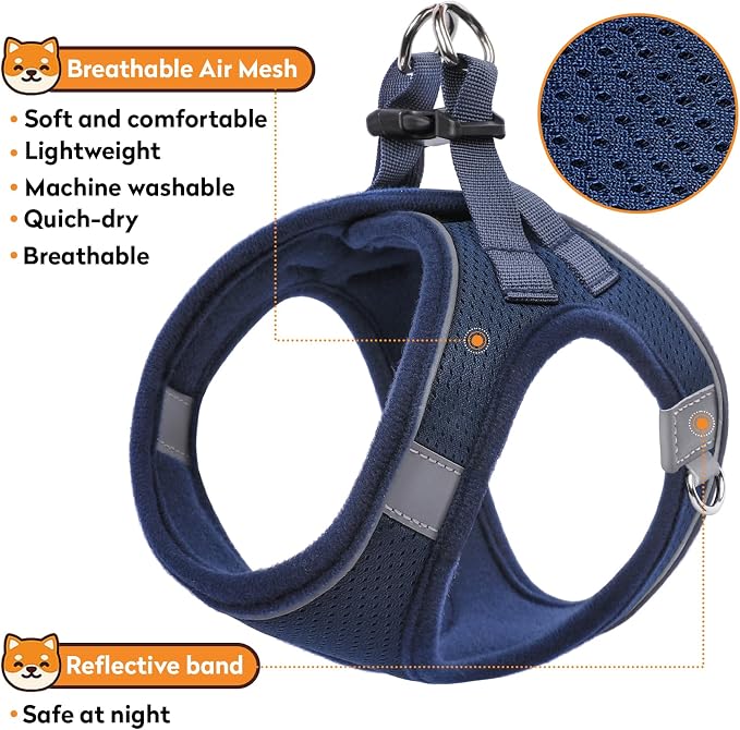 Dog Harness with Leash Set, No-Pull Step-in Reflective Pet Harness with 1 Leash - Image 4