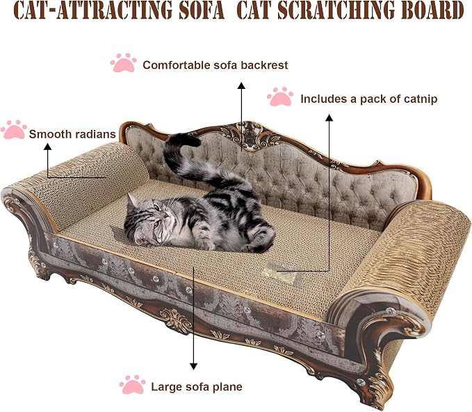 Sofa Shaped Scratching Couch, Thick Scratching Cardboard, Lounge Bed - Image 3