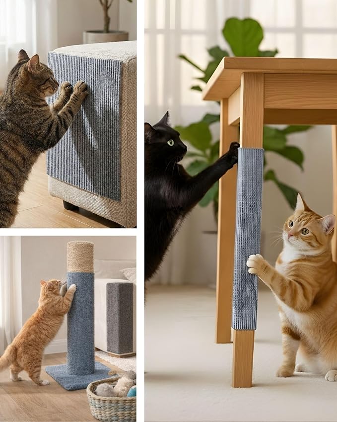 Trimmable Self-Adhesive Cat Scratch Mat, DIY Climb Scratcher - Image 5
