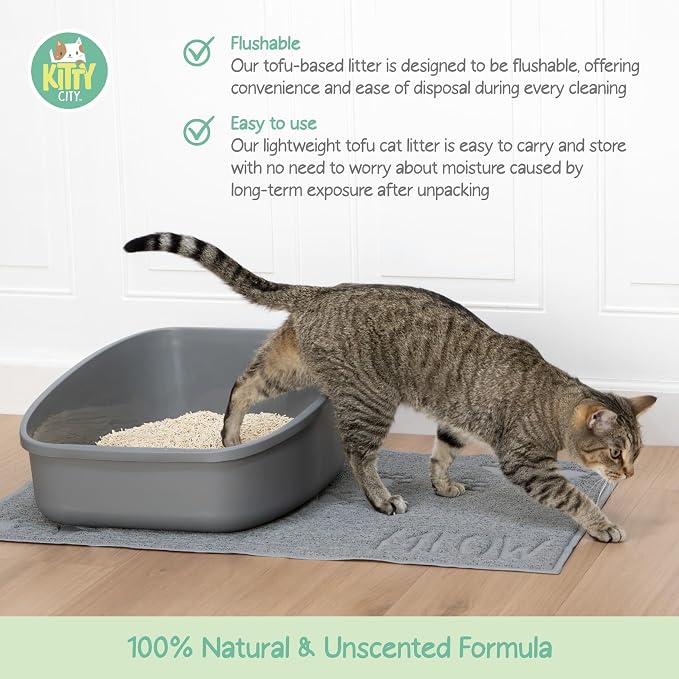 Kitty City Tofu Cat Litter, 100% Natural Plant-Based Formula, Fast Clumping - Image 6
